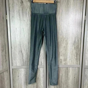 Carbon 38 Leggings Small Shine High Waist Blue Color Sz S